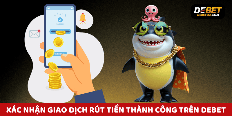 Mẫu xác nhận giao dịch rút tiền thành công trên Debet