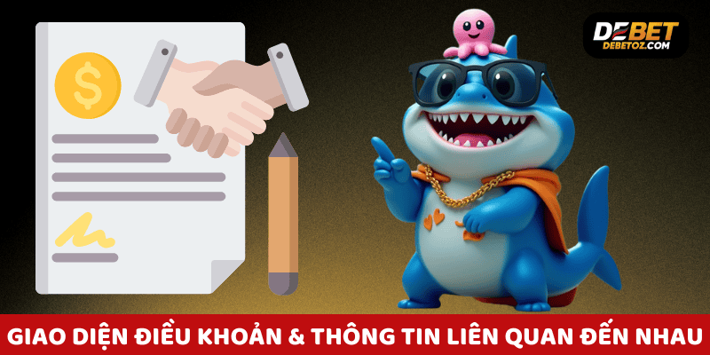 Giao diện điều khoản và thông tin liên quan đến chính sách bảo mật Debet rõ ràng, minh bạch.